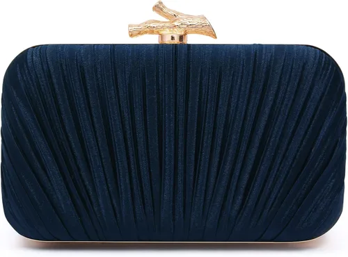 Vista 8 de Bolsos para mujer, bolso de noche, bolsos formales con pliegues para mujer con cadena para graduación, boda, fiesta de etiqueta negra