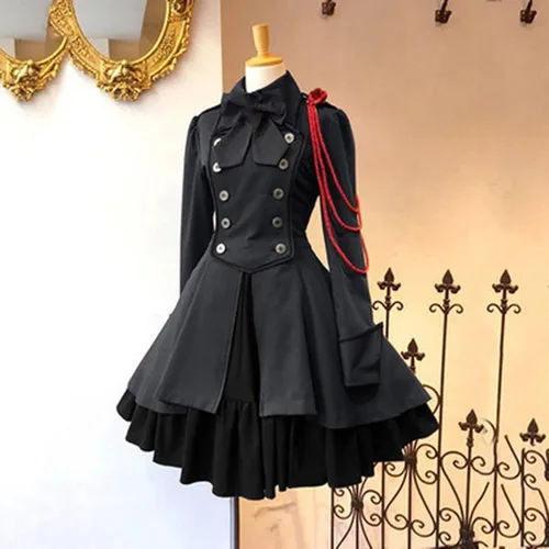 Vista 2 de Vestido de corsé gótico para mujer, vestido steampunk para fiesta de Halloween, chaqueta de corsé, chaqueta victoriana, pirata renacentista, abrigo