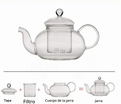 Vista 3 de Liang Baobao Tetera de vidrio de borosilicato de 20 onzas con infusor, olla