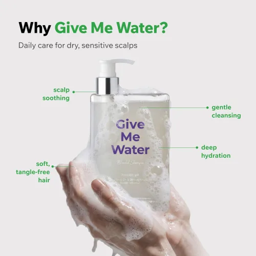Vista 4 de GiveMeWater Shampoo - Solución profesional para la pérdida de cabello para hidratar y calmar el cuero cabelludo seco (12.17 fl oz)