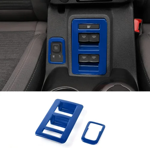 Vista 10 de RAZPOY Para Bronco - Interruptor de control de interruptor de elevación de ventana, 2 piezas de cubierta de panel de ajuste de espejo retrovisor