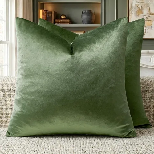 Vista 22 de GIGIZAZA Juego de 2 fundas de almohada doradas de terciopelo de 20 x 20 pulgadas para sofá Almohadas para sofá, tela texturizada suave de 9.88