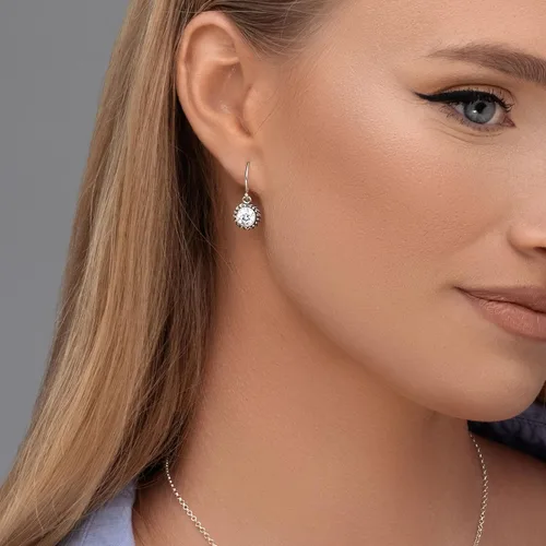 Vista 4 de JEAN RACHEL JEWELRY Aretes colgantes de plata de ley 925 para mujer, diseño vintage de cuerda con circonita cúbica, hipoalergénicos, sin plomo ni