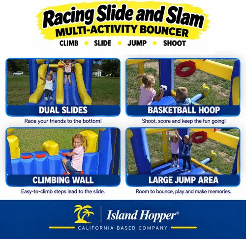 Vista 3 de Island Hopper, casa recreativa para saltar con tobogán