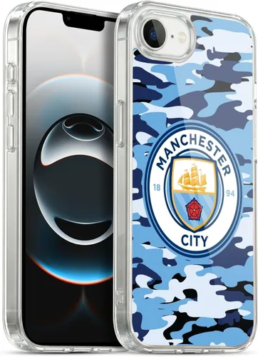 Vista 282 de Head Case Designs Funda de gel con licencia oficial del Manchester City Man City FC Blue Moon Badge Camou [protección de grado militar] compatible