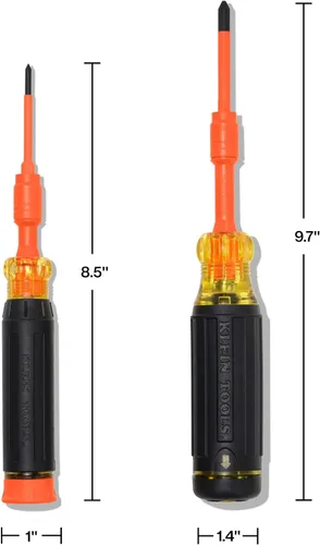 Vista 7 de Klein Tools 32310INS Juego de destornilladores de precisión con aislamiento múltiple y multibroca 10 en 2, collar de bloqueo automático