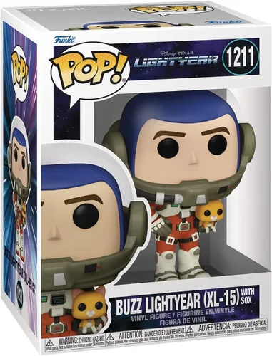 Vista 3 de POP Disney Pixar: Lightyear – Buzz Lightyear (XL-15) con figura de vinilo Sox Funko (paquete con funda protectora de caja compatible), multicolor