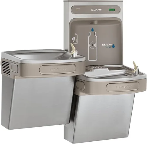Vista 9 de Elkay EZH2O Bottle Filling Station & Versatile Bi-Level ADA Cooler, Filtered Non-Refrigerated Light Gray
