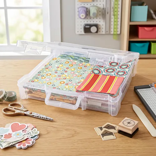 Vista 7 de ArtBin 6913ZZ Organizador portátil de arte y manualidades de 12 x 12 pulgadas con asa, paquete de 3, [3] cajas de almacenamiento de plástico