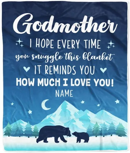 Vista 9 de Manta personalizada con texto en inglés «To My Godmother from Goddaughter Godson Thank You for Being My Godmother», para Día de la Madre