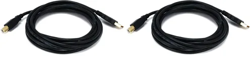 Vista 17 de Monoprice 105436 - Cable USB 2.0 de 0.45 m, de USB 2.0 A macho a B macho 28/24AWG (chapado en oro), color negro