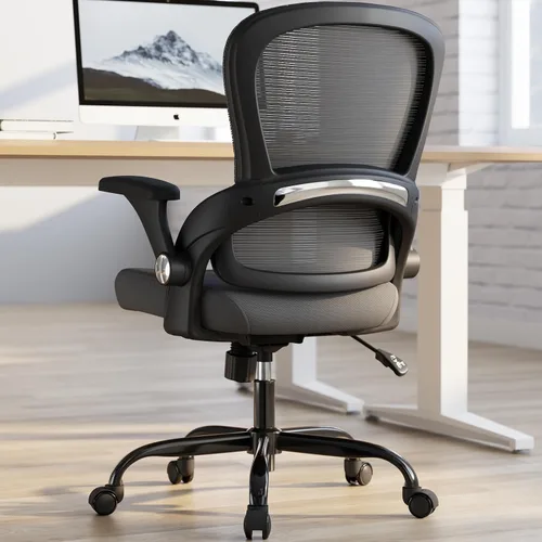Vista 13 de TRALT Silla de oficina – Silla de oficina ergonómica con soporte trasero, sillas de escritorio de oficina en casa, asiento ancho de 330 libras, Negro