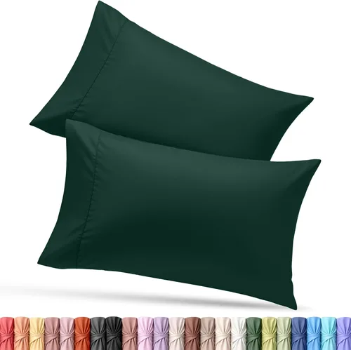 Vista 21 de Utopia Bedding - Juego de 2 fundas de almohada tamaño estándar, con cierre de sobre, tela de microfibra cepillada suave, resistentes al encogimiento
