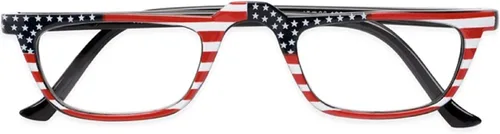 Vista 5 de The All American Reader - Lentes de lectura, estilo rectangular, lentes totalmente ampliados para hombres y mujeres + 1.00 estrellas en ambos lados