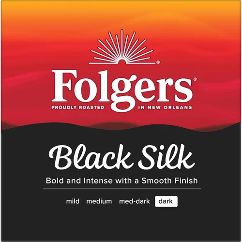 Vista 6 de Folgers Black Silk Coffee, tostado oscuro, cápsulas Keurig K-Cup, 60 unidades 6 cajas (10 unidades), café tostado oscuro, compatible con cafeteras