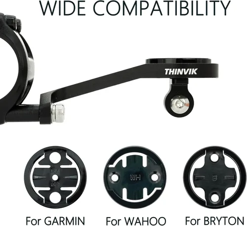 Vista 2 de Thinvik Soporte para computadora de bicicleta extendida para Wahoo Garmin Bryton Series Combo Mount GPS Bike Computer