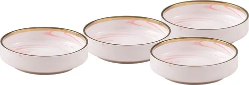 Vista 6 de Fine China Artisan - Juego de vajilla de 20 piezas, color rosa con oro