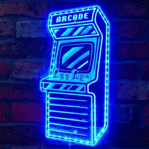 Vista 10 de ADVPRO Arcade Retro Game Classics Video Room RGB Dynamic Glam LED Sign - Forma de corte a borde - Decoración 3D inteligente - Señalización