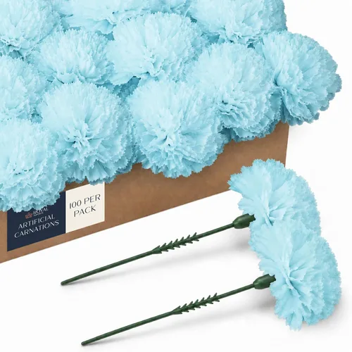Vista 12 de Royal Imports Flores artificiales de clavel para bodas - Verde100pk