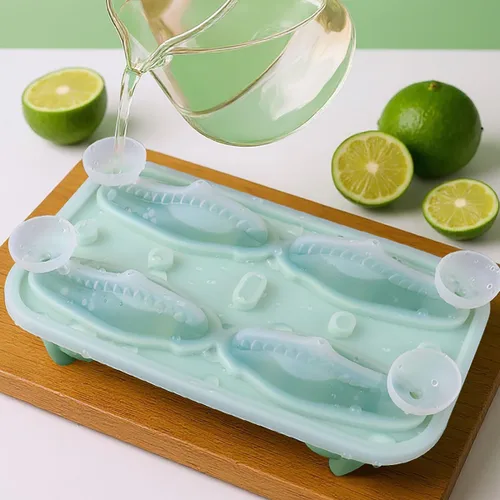 Vista 4 de Bandeja de cubitos de hielo de dinosaurio, molde para cubitos de hielo de dinosaurio 3D, bandeja de hielo de silicona con formas grandes