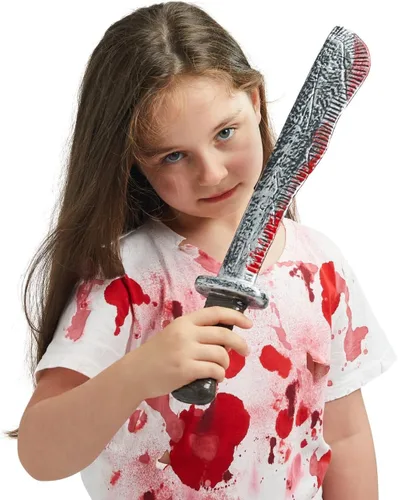 Vista 9 de Spooktacular Creations Accesorio de machete falso de Halloween, cuchillo de machete de plástico, juguete de arma de cuchillo falso para accesorios