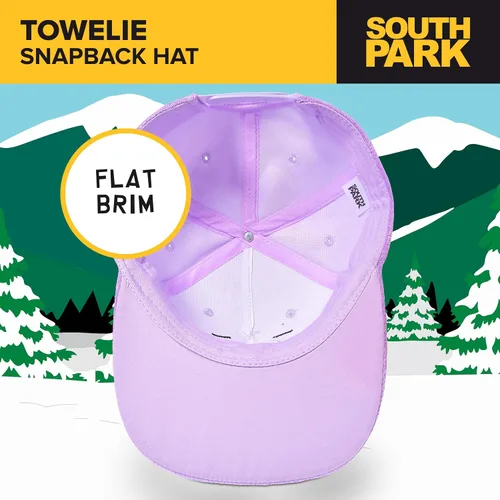 Vista 4 de South Park - Gorra de béisbol Towelie Snapback con ala plana, índigo, talla única, Índigo