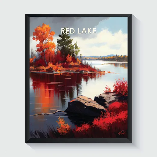 Vista 11 de Yellowstone Lake - Póster impreso artístico, ilustración, arte de pared, decoración de paisaje retro, paisaje, obra de arte para decoración de Lago
