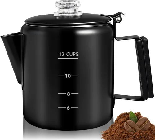 Vista 13 de Percolador de 6 Tazas de Acero Inoxidable 304 Cafetera Máquina de Café con Mango de Madera Sólida Perilla Transparente Estufa Greca Mocha