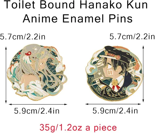 Vista 2 de Pines de anime Hanako Kun para inodoro figuras de dibujos animados de manga TBHK broches de solapa esmaltados Yashiro Nene Hanako-kun Acero aleado