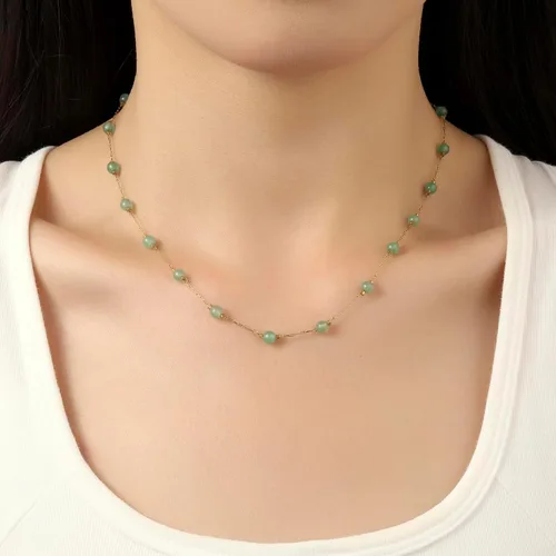 Vista 42 de Gargantilla con cuentas para mujer, chapada en oro de 18 quilates, gargantilla delicada para mujer