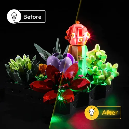 Vista 6 de YEABRICKS Luz LED para Lego-10309 Creator Succulents Modelo de bloques de construcción (juego de Lego no incluido)