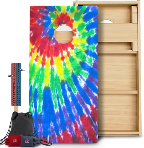 Vista 120 de CornholeGamesUSA Pro - Juego de tablas de Cornhole Fabricado en Estados Unidos Abedul báltico 3/4 Sin rebote Patas triples gruesas Dos 1