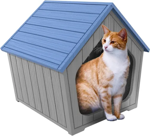 Vista 9 de VIXZEN Casa para gatos al aire libre resistente a la intemperie, diseño de mesa auxiliar multifuncional, casas para gatos con garra para gatos al
