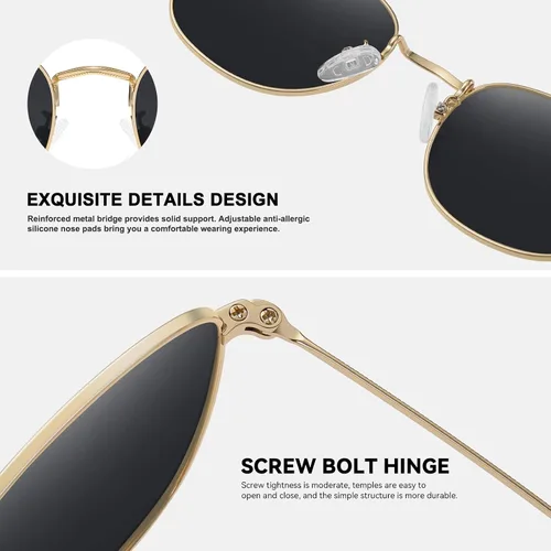 Vista 5 de Fozono Retro Square Polarized Sunglasses for Women Men Small Frame Vintage Classic Style UV400 Protective
