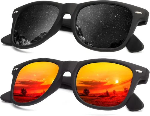 Vista 10 de KALIYADI - Gafas de sol polarizadas para hombres y mujeres unisex, marco semirretráctil, estilo retro, para conducir, con bloqueo UV