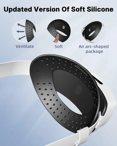 Vista 8 de Correa para la cabeza compatible con MetaOculus Quest 2, IFoo ligera y ajustable Quest 2, correa de repuesto para correa Elite, soporte mejorado