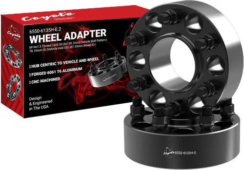 Vista 14 de Wheel Accessories Parts 2 Piezas Espaciadores de Rueda Centrados en el Buje 6x5.5 6x139.7mm 1.00 Pulgada de Grosor 78.1mm Buje M14x1.5 14x1.5 Rosca