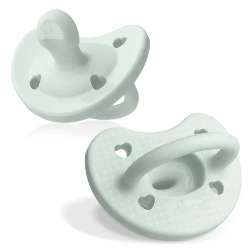 Vista 19 de Chicco Luxe Orthodontic Pacifier One-Piece Silicone, 0-6m, 2-Pack Rubor