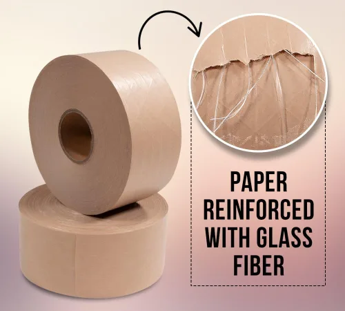 Vista 5 de Mytee Products 8 rollos de cinta activada por agua de 2.75 pulgadas x 450 pies, cinta adhesiva reforzada para el paquete, papel kraft fuerte y poder