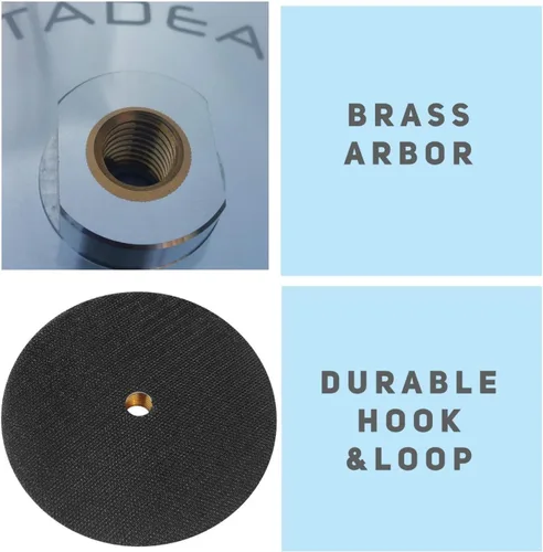 Vista 3 de ABP101Q 3 Inch Hook and Loop Backing Pad With Rigid Aluminium Backing, 5/8" 11 Brass Arbor