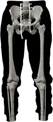 Vista 3 de Sudadera con capucha de Halloween para hombre, manga larga, diseño de esqueleto 3D, conjunto de dos piezas con capucha