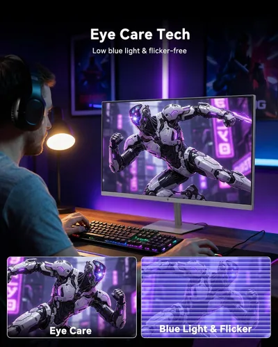 Vista 6 de KTC 24 pulgadas 240Hz Gaming Monitor, 1080P Monitor de computadora Fast IPS Blanco