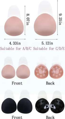 Vista 2 de Sujetador adhesivo invisible sin tirantes para mujer, con cinta de levantamiento de senos reutilizable