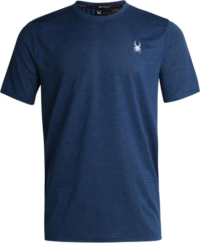 Vista 4 de Spyder Camiseta deportiva para hombre Camiseta deportiva acanalada de rendimiento activo Camisa de manga corta Dry Fit (S-XL)