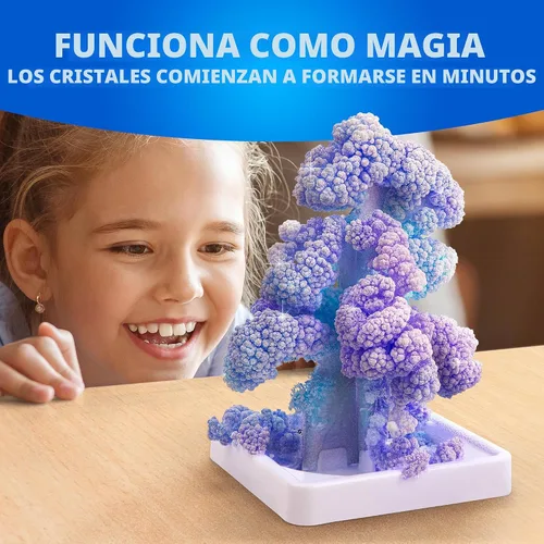 Vista 2 de Kits de manualidades National Geographic para niños - Kit de cultivo de cristales, haz crecer 6 árboles de cristales en solo 6 horas, kit