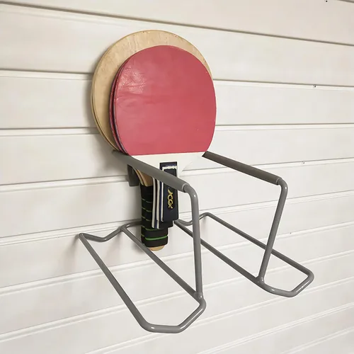 Vista 8 de Aolamegs Soporte para raqueta de tenis de metal para montaje en pared, de acero resistente, soporte de almacenamiento para raqueta de bádminton