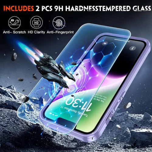 Vista 5 de Redpepper Funda magnética para iPhone 13 [compatible con MagSafe] [protector de pantalla de vidrio] [protección contra caídas de grado militar]