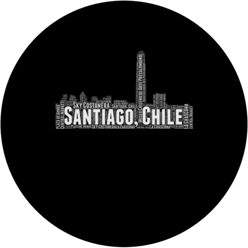 Vista 3 de Santiago Chile Palabra Nube Arte Horizonte Paisaje urbano PopSockets intercambiables PopGrip