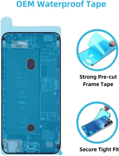 Vista 6 de Reemplazo de vidrio trasero de 14 pulgadas con placa y cable flexible y todas las piezas para iPhone 14 (azul, 6.1 pulgadas) + cinta impermeable +