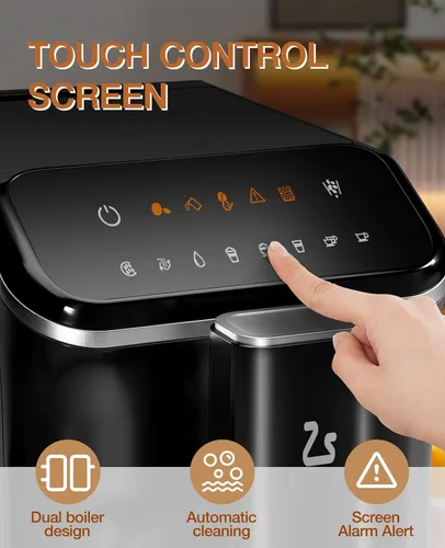 Vista 4 de GarveeTech Máquina de café expreso totalmente automática, máquina de café y café con espumador de leche automático, molinillo de granos espresso